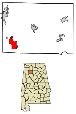 Location of Lynn in Winston County, Alabama.