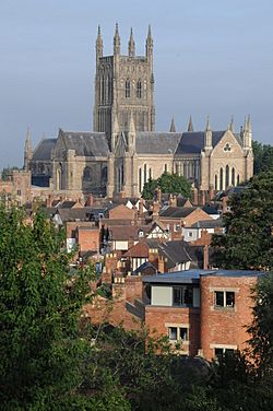 Worcester Cathedral from Fort Royal Hill