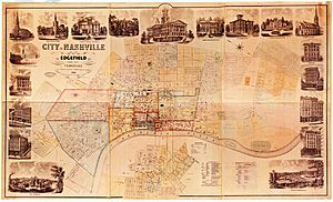 1860 Haydon map of City of Nashville and Edgefield