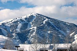 View of Bald Mountain from Sun Valley Lakein January 2006