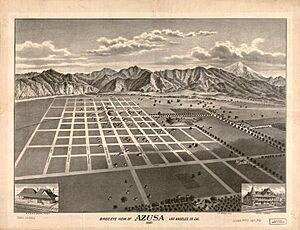 Bird's eye view of Azusa, Los Angeles Co. Cal., 1887 LOC 2007629036