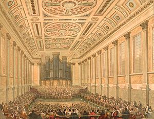 Birmingham Town Hall interior 1845