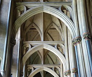 Bristol Cathedral vault of S aisle of nave