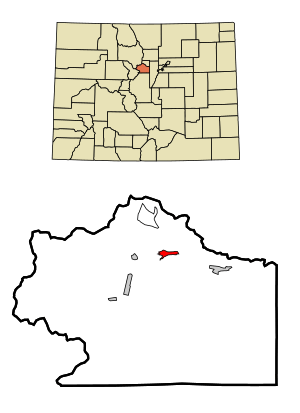 Location of the Downieville-Lawson-Dumont CDP in Clear Creek County, Colorado.