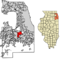 Cook County Illinois Incorporated and Unincorporated areas Orland Park Highlighted