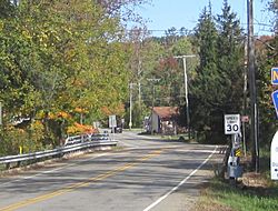 The settlement as seen from Route 12