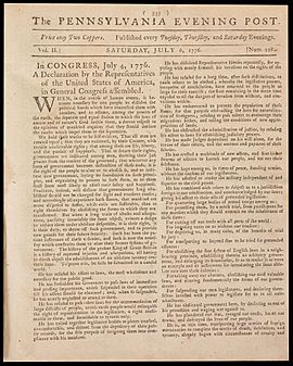 Declaration First Newspaper Printing