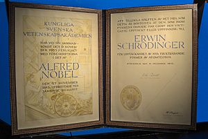 Erwin Schrödinger Nobel Prize diploma