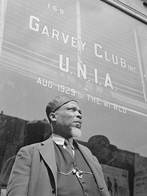 Garvey Club Inc. U. N. I. A. (Universal Negro Improvement Association) April 1943 in New York City and a follower of the late Marcus Garvey (cropped).jpg