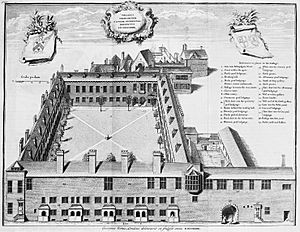 Gresham College, Perspective, with key. Wellcome M0002426