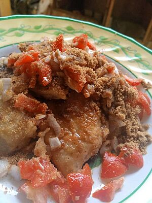 Gurasa spiced with kulikuli sauce