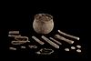 The Harrogate Hoard before cleaning, with the coins still in the pot