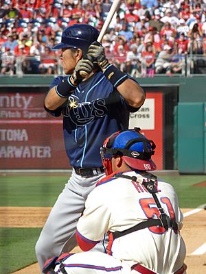 Hideki Matsui batting for the Rays in 2012