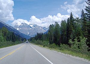 Highway 16 (Yellowhead Highway) while passing through Mt. Robson Provincial Park