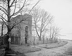 Jamestown church ruins bw