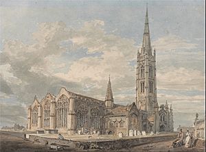 Joseph Mallord William Turner - North East View of Grantham Church, Lincolnshire - Google Art Project