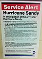 MTA Service Alert - Hurricane Sandy service cancellations