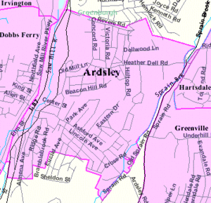 Map Of Ardsley, NY crop