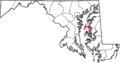 Map of Maryland highlighting Kent Island
