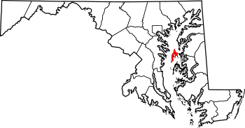 Map of Maryland highlighting Kent Island.svg