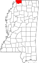State map highlighting DeSoto County