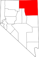 Map of Nevada highlighting Elko County