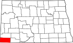 State map highlighting Bowman County
