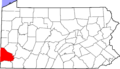 Map of Pennsylvania highlighting Washington County