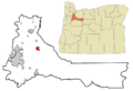 Marion County Oregon Incorporated and Unincorporated areas Silverton Highlighted
