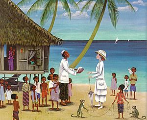 Miss Rumphius Meeting the King of an Indonesian Fishing Village; illustrated by Barbara Cooney