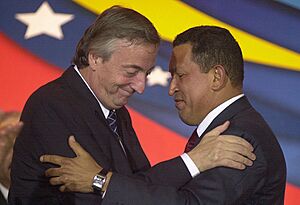 Néstor Kirchner y Hugo Chávez-Venezuela-Julio 2004