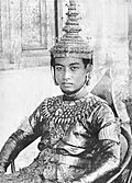 Norodom Sihanouk Coronation Regalia 1941 bw.jpg