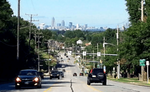 Cleveland's skyline from State Road