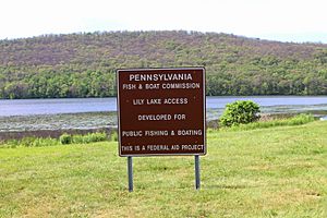 Pennsylvania Fish and Boat Commission sign at Lily Lake