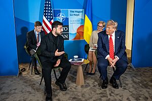 President Donald Trump participates in a bilateral meeting with Ukrainian president Volodymyr Zelenskyy P20250625DT-0743