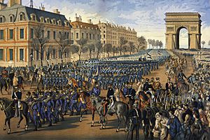 Prussian Troops Parade Down the Champs Élysée in Paris (1 March 1871)