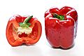 Red capsicum and cross section