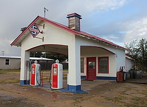 Restored filling station in Skellytown, Texas