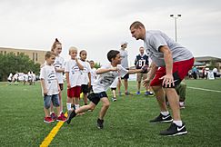 Rob Gronkowski football camp a 'touchdown' with youth at JBA 150702-F-CX842-139
