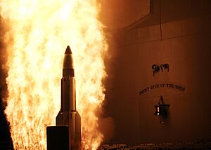 SM-3 ignition for a satellite destruction mission