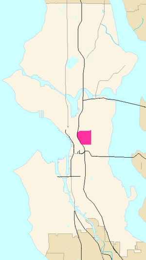 First Hill Highlighted in Pink