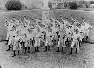 StateLibQld 2 184803 Dumbell drill on the front lawn of Nudgee College, Brisbane, 1898