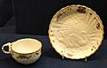 Swan Service, teacup and saucer, c. 1737-1741, Meissen, modellers Johann Joachim Kandler and Johann Friedrich Eberlein, hard-paste porcelain, overglaze enamels, gilding - Gardiner Museum, Toronto - DSC00903