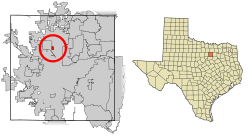 Location of Blue Mound in Tarrant County, Texas