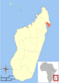 Varecia rubra range map