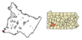 Westmoreland County Pennsylvania Incorporated and Unincorporated areas Monessen Highlighted