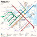 2013 unofficial MBTA subway map by Michael Kvrivishvili