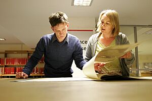 A pair of Researchers at The National Archives