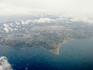 Aerial view of Three Tree Point, Burien, and SeaTac