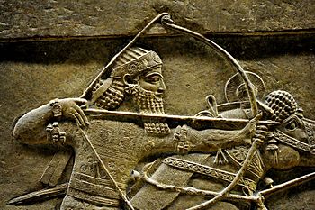 Ashurbanipal, detail of a lion-hunt scene from Nineveh, 7th century BC, the British Museum